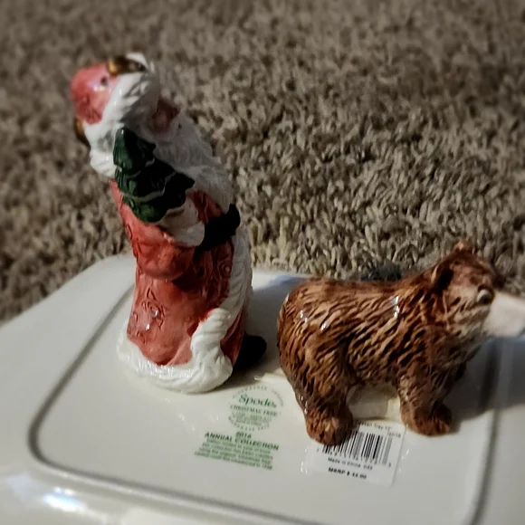 VTG Christmas Fitz and Floyd Russian Santa and Bear Salt Pepper Shaker Set 1990 - Picture 6 of 8